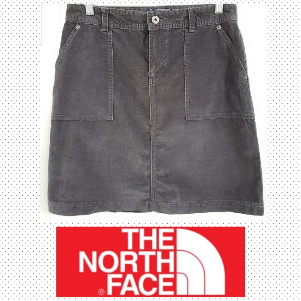 NORTH FACE Charcoal Grey Corduroy Mini Skirt